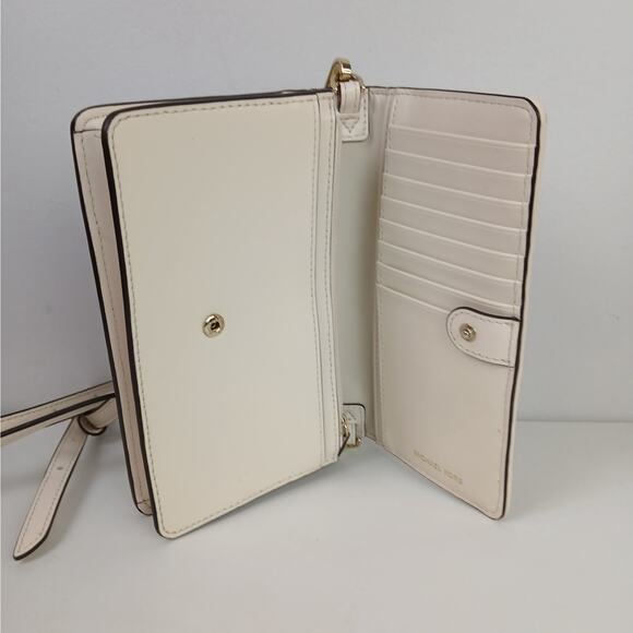 Michael Kors Jet Set Small Woven Leather Smartphone Convertible Cross-body Bag - Picture 2 of 8